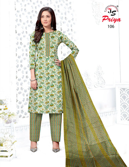 101-110 Js Priya Jaam Rayon Pant Style Suits