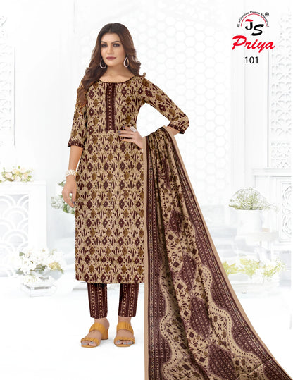 101-110 Js Priya Jaam Rayon Pant Style Suits