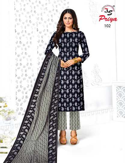 101-110 Js Priya Jaam Rayon Pant Style Suits