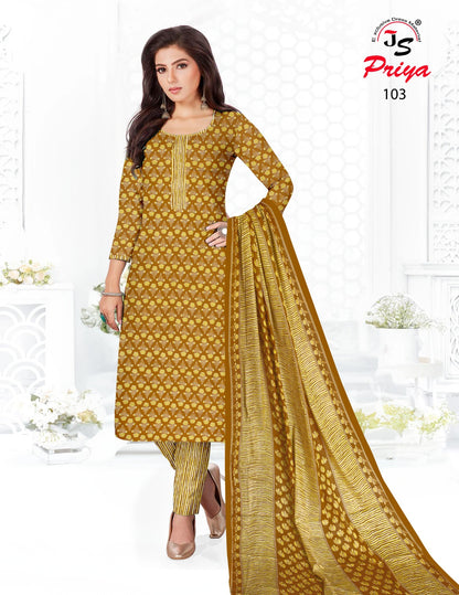 101-110 Js Priya Jaam Rayon Pant Style Suits