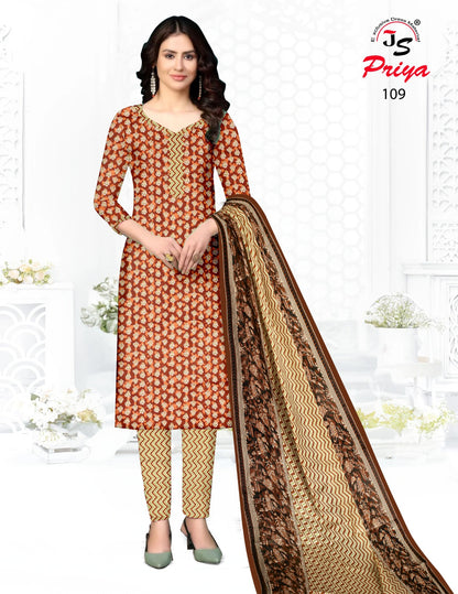 101-110 Js Priya Jaam Rayon Pant Style Suits