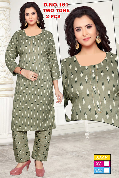10124 Mahakal Two Tone Kurti Pant Set