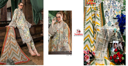 1016-1017 Aasha Designer Cotton Pakistani Patch Work Suits