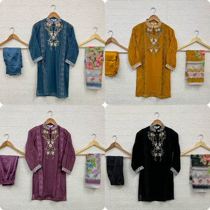 101 Laxuria Trendz Fox Georgette Girls Readymade Pant Suits