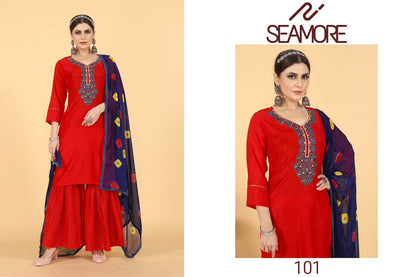 101 Seamore Muslin Readymade Sharara Suits