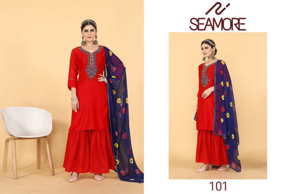 101 Seamore Muslin Readymade Sharara Suits