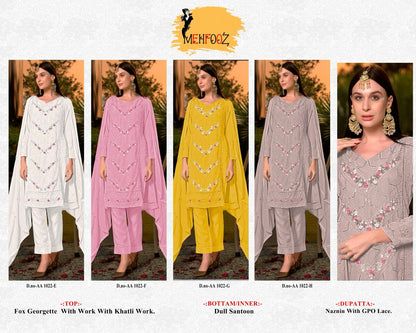 1022 Mehfooz Fox Georgette Pakistani Salwar Suits