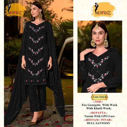 1022 Mehfooz Fox Georgette Pakistani Salwar Suits