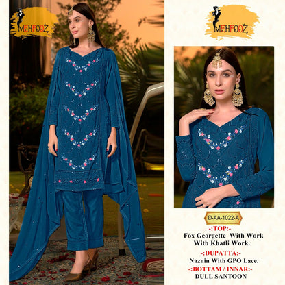 1022 Mehfooz Fox Georgette Pakistani Salwar Suits