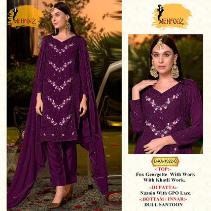 1022 Mehfooz Fox Georgette Pakistani Salwar Suits