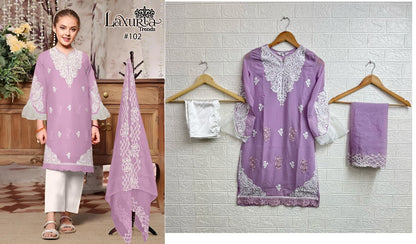 102 Laxuria Trendz Fox Georgette Girls Readymade Pant Suits