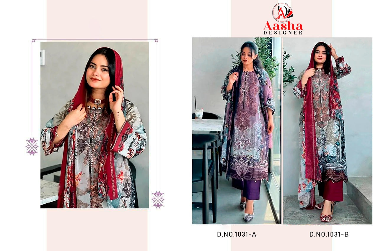 1031-Harsha Aasha Designer Cotton Pakistani Patch Work Suits