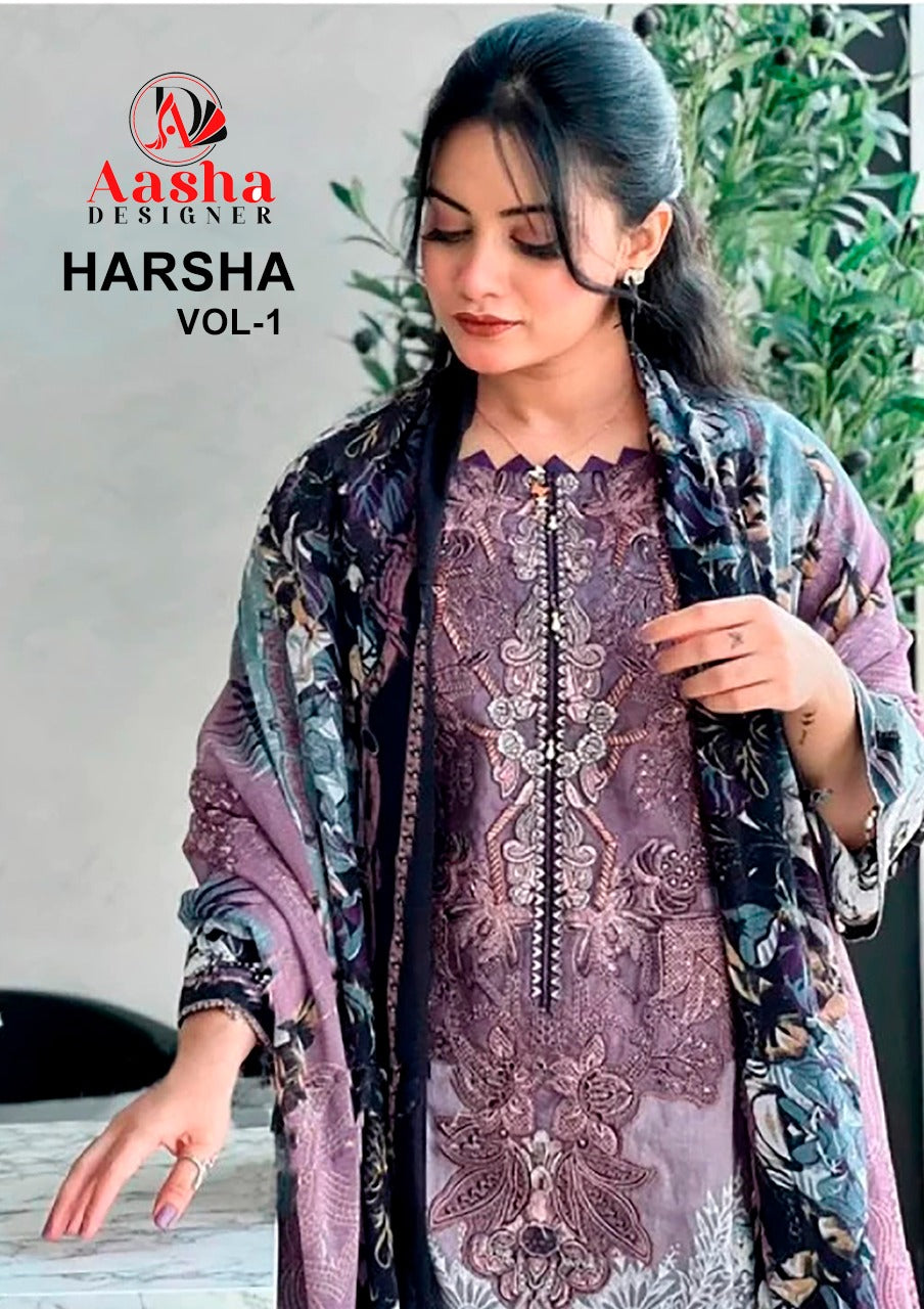 1031-Harsha Aasha Designer Cotton Pakistani Patch Work Suits
