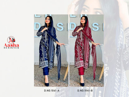 1041-Harsha Aasha Designer Cotton Karachi Salwar Suits
