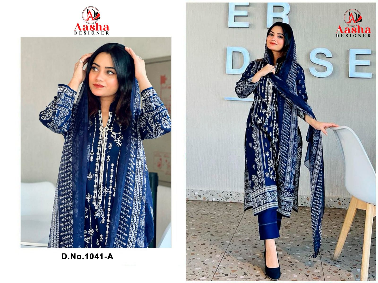 1041-Harsha Aasha Designer Cotton Karachi Salwar Suits