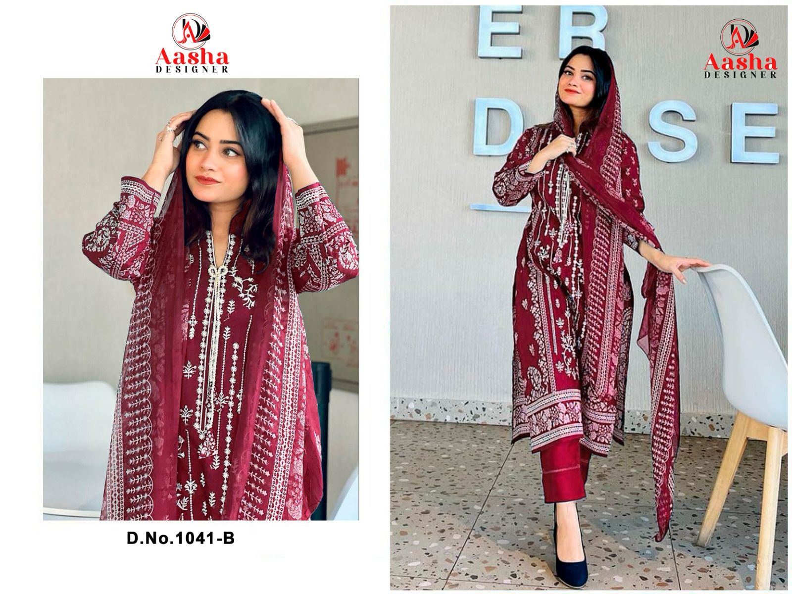 1041-Harsha Aasha Designer Cotton Karachi Salwar Suits