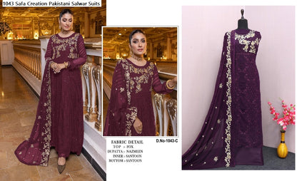 1043 Safa Creation Georgette Pakistani Salwar Suits