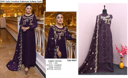 1043 Safa Creation Georgette Pakistani Salwar Suits