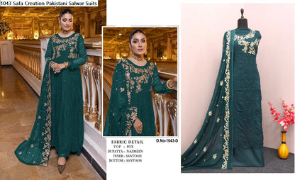 1043 Safa Creation Georgette Pakistani Salwar Suits