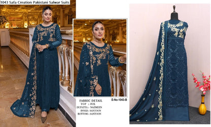 1043 Safa Creation Georgette Pakistani Salwar Suits