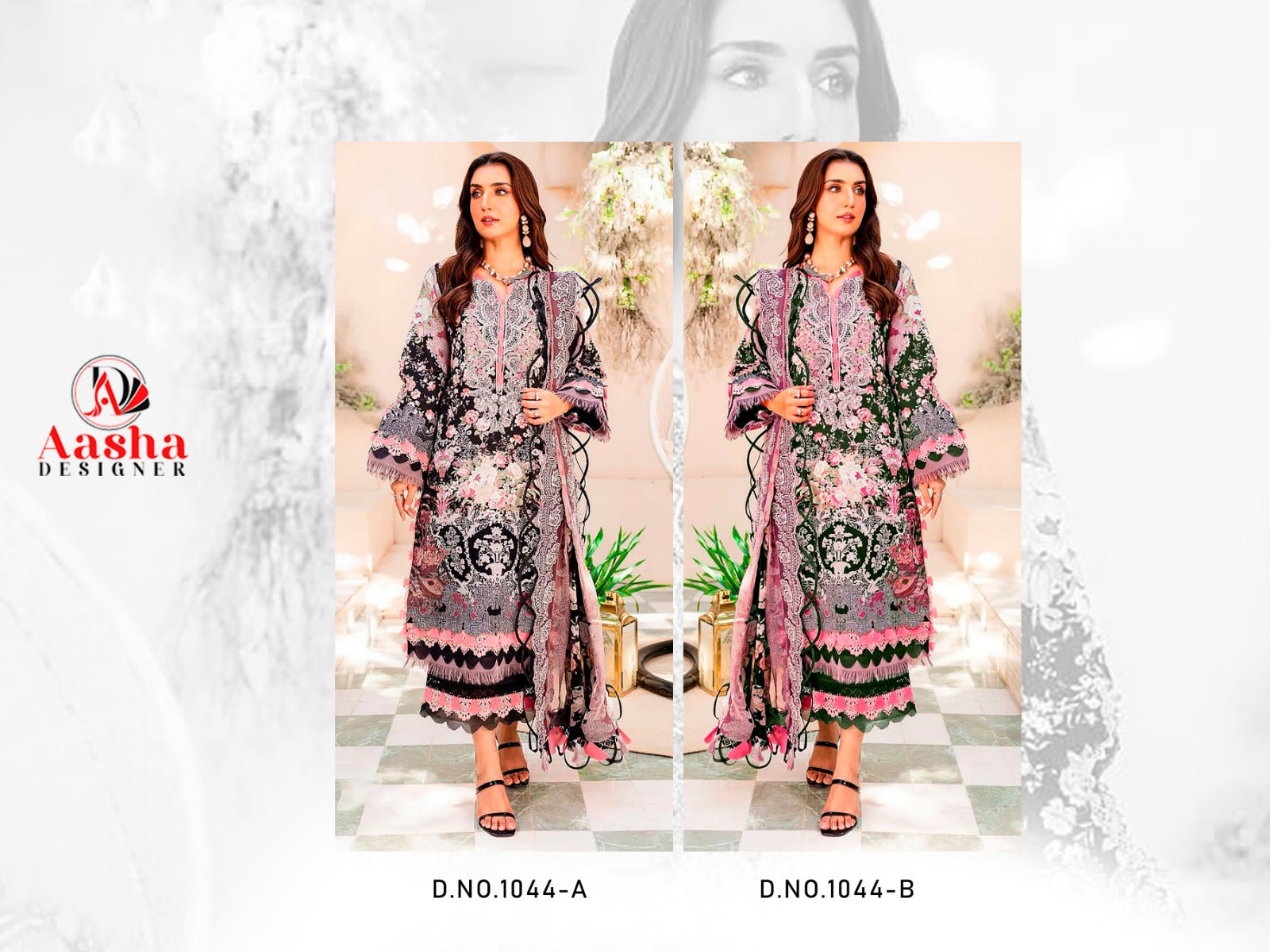 1044 Aasha Designer Cotton Pakistani Patch Work Suits
