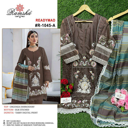 1045-Nx Ramsha Organza Pakistani Readymade Suits