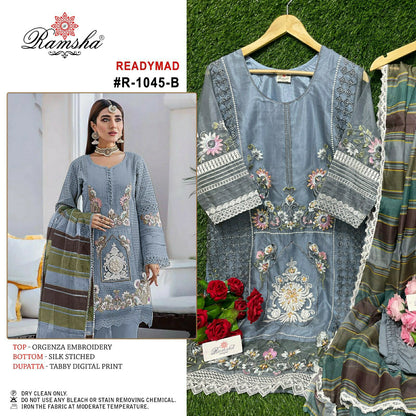 1045-Nx Ramsha Organza Pakistani Readymade Suits