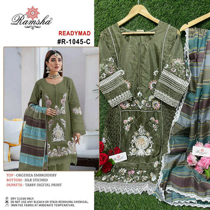 1045-Nx Ramsha Organza Pakistani Readymade Suits