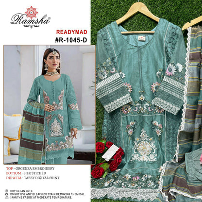1045-Nx Ramsha Organza Pakistani Readymade Suits