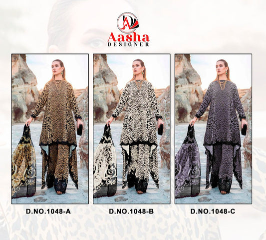 1048 Aasha Designer Cotton Pakistani Patch Work Suits