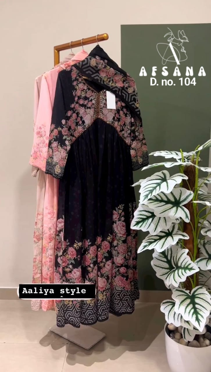 104 Aaliya Hand Work Afsana Georgette Readymade Anarkali Suits