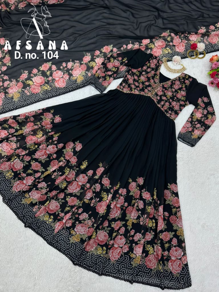 104 Aaliya Hand Work Afsana Georgette Readymade Anarkali Suits