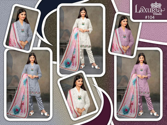 104 Laxuria Trendz Georgette Girls Readymade Pant Suits