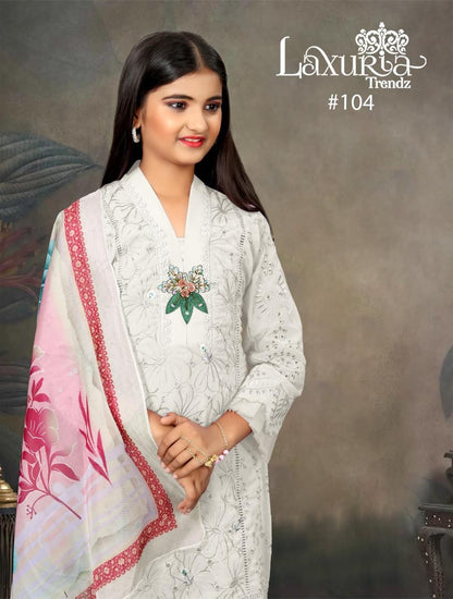 104 Laxuria Trendz Georgette Girls Readymade Pant Suits