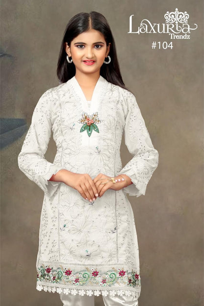 104 Laxuria Trendz Georgette Girls Readymade Pant Suits