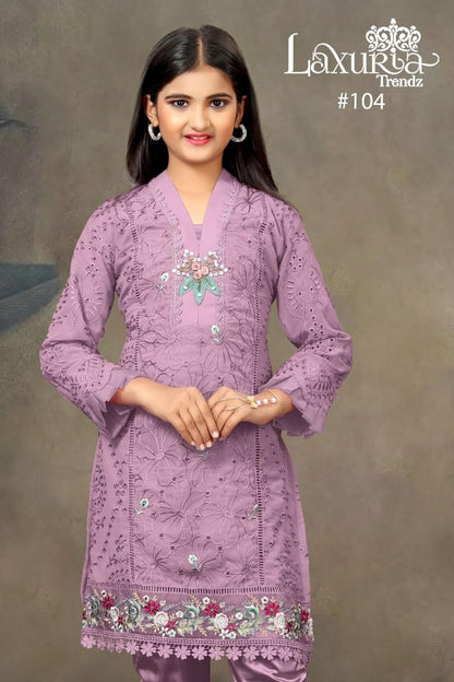 104 Laxuria Trendz Georgette Girls Readymade Pant Suits