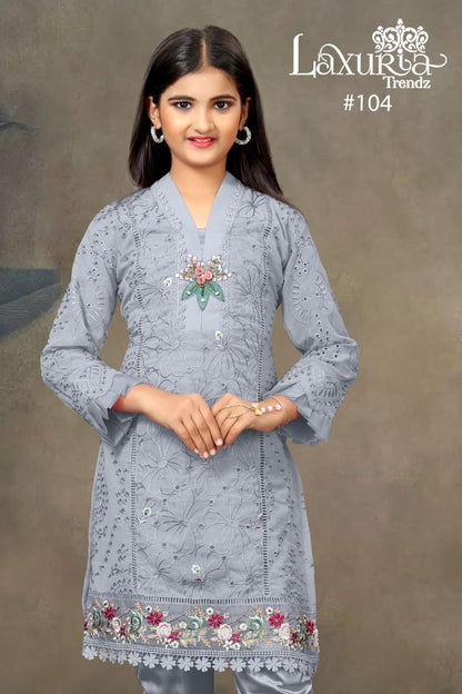 104 Laxuria Trendz Georgette Girls Readymade Pant Suits
