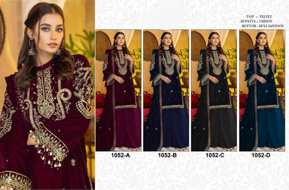 1052 Safa Creation Velvet Suits