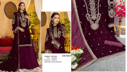 1052 Safa Creation Velvet Suits