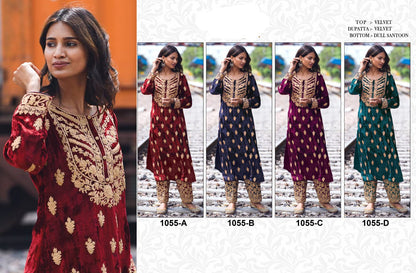 1055 Safa Creation Velvet Suits
