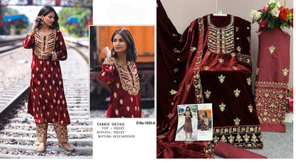 1055 Safa Creation Velvet Suits