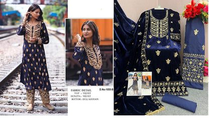 1055 Safa Creation Velvet Suits