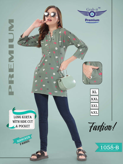 1058 B Grab It Sinker Short Kurtis