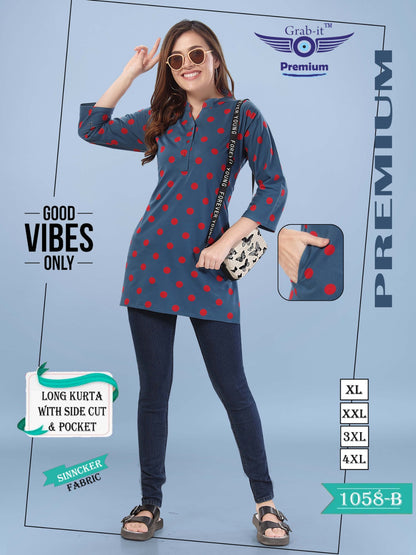 1058 B Grab It Sinker Short Kurtis