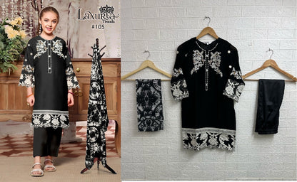 105 Laxuria Trendz Fox Georgette Girls Readymade Pant Suits