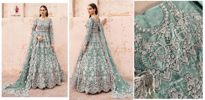 1067 Kb Series Net Gown Dupatta Set