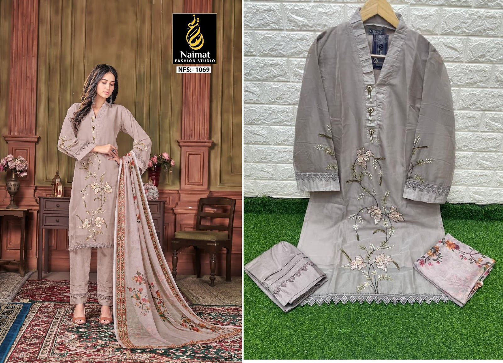 1069 Naimat Fashion Studio Organza Pakistani Readymade Suits