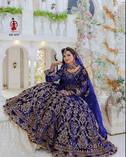 1070 Kb Series Velvet Bridal Lehenga Choli