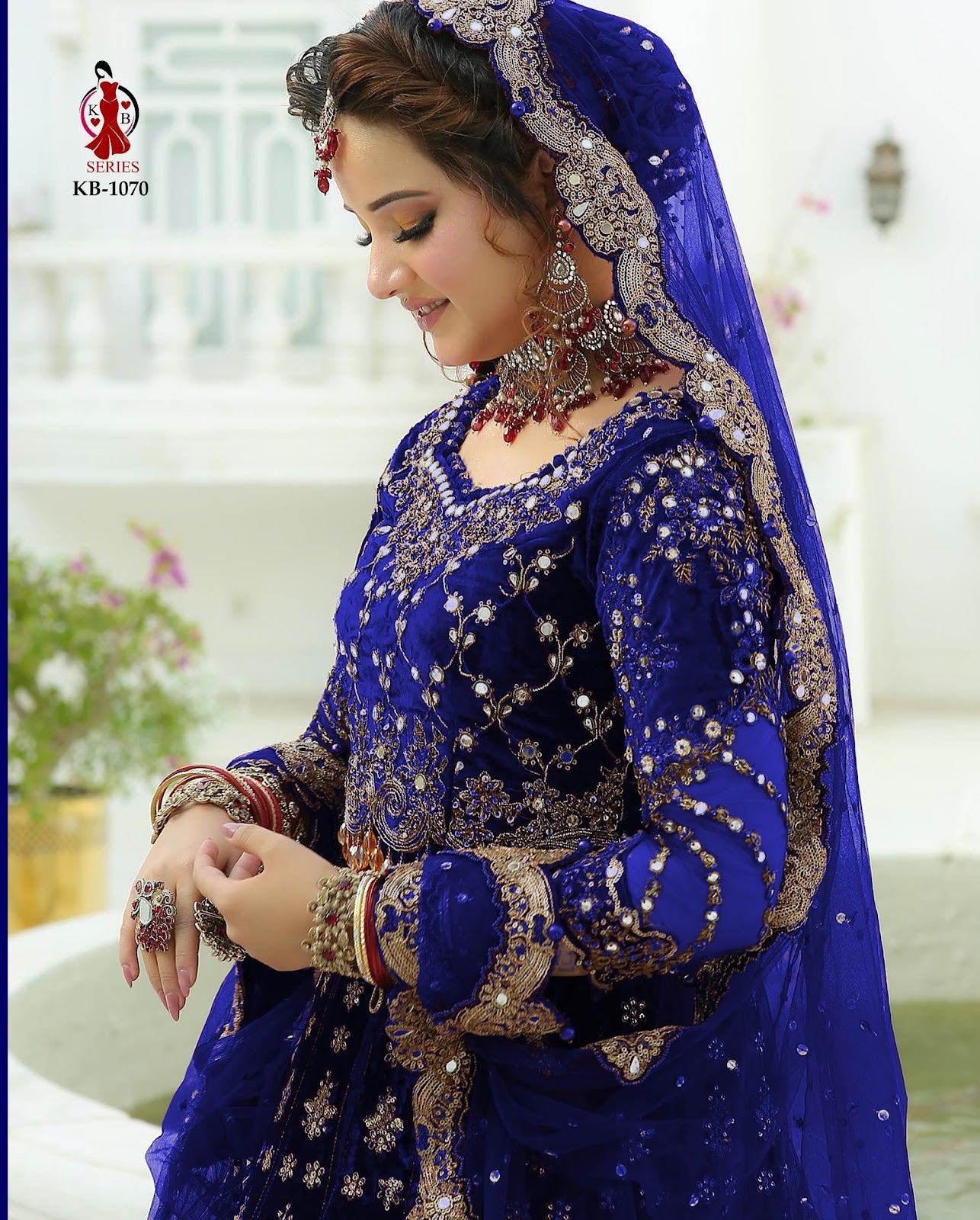 1070 Kb Series Velvet Bridal Lehenga Choli