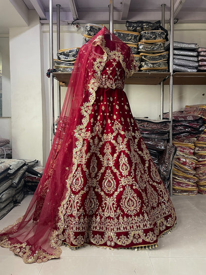 1070 Kb Series Velvet Bridal Lehenga Choli